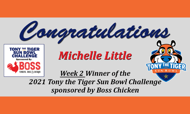 TONY THE TIGER SUN BOWL CHALLENGE PRESENTED BY BOSS CHICKEN - WEEKLY WINNER & UPCOMING GAMES